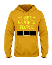 Load image into Gallery viewer, Santa Claus I See Naughty People Christmas T-Shirt Hoodie