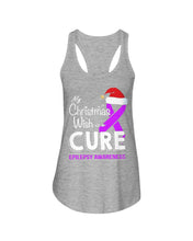 Load image into Gallery viewer, Epilepsy Awareness - My Christmas Wish Is A Cure Ladies Flowy Tank
