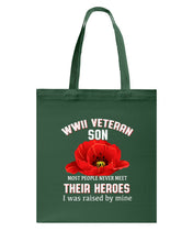 Load image into Gallery viewer, Wwii Veteran Son Gift For Veterab Mom Basketweave Tote Bag