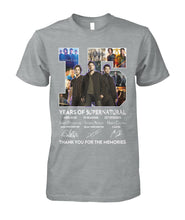 Load image into Gallery viewer, Supernatural 15 Years Anniversary Gift For Fan Black T-Shirt Guys Tee