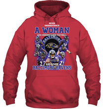 Load image into Gallery viewer, Woman Loves American Football And Baltimore Ravens Gift For Fans Hoodie