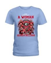 Load image into Gallery viewer, A Woman Loves Georgia Bulldogs Custom Tee Ladies Tee