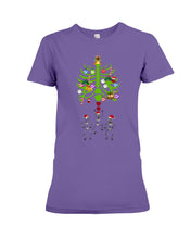 Load image into Gallery viewer, Merry Christmas Funny Dancing Skeleton Ladies Tee