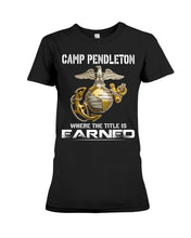 Load image into Gallery viewer, Camp Pendleton Earned Black T-Shirt Ladies Tee