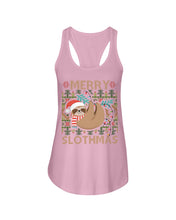Load image into Gallery viewer, Merry Slothmas Christmas Gift For Kids Family Gift T-Shirt Ladies Flowy Tank