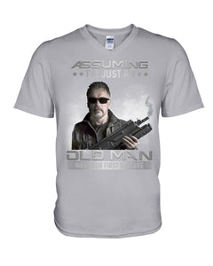 Arnold Schwarzenegger Terminator Old Man T-Shirt For Fans Guys V-Neck