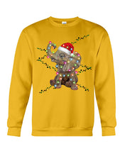 Load image into Gallery viewer, Elephant Color Light Christmas Gift Tee Sweatshirt