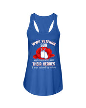 Load image into Gallery viewer, Wwii Veteran Gift For Veteran Dad Quote T-Shirt Ladies Flowy Tank