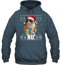 Load image into Gallery viewer, Grumpy Cat Ugly Sweater Christmas Lights Shirt Hoodie
