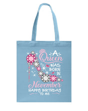 Load image into Gallery viewer, Happy Birthdat To November Queen T-Shirt Basketweave Tote Bag