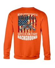 Load image into Gallery viewer, Never Underestimate A Grandpa Black T-Shirt Sweatshirt