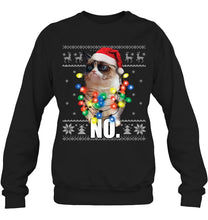 Load image into Gallery viewer, Grumpy Cat Ugly Sweater Christmas Lights Shirt Sweatshirt