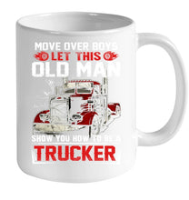 Load image into Gallery viewer, Old Trucker Move Over Boys Black T-Shirt Mug