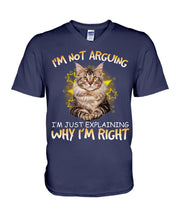 Load image into Gallery viewer, Cat Lovers T-Shirt Not Arguing Just Explaining Guys V-Neck