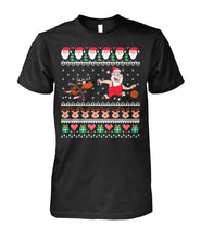 Load image into Gallery viewer, Christmas Santa Reindeer Play Basketball Ugly Sweater Shirt Ladies V-Neck