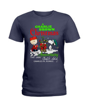 Load image into Gallery viewer, 55Th Anniversary A Charlie Brown Christmas Black T-Shirt Ladies Tee