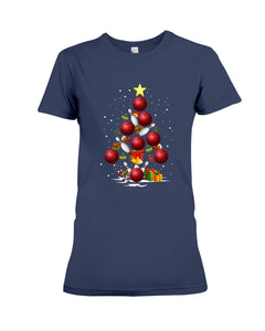 Bowling   Bowling Christmas Tree Christmas T-Shirt Ladies Tee