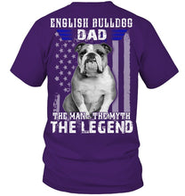 Load image into Gallery viewer, English Bulldog  - The Man - The Myth - The Legend Black T-Shirt Guys Tee