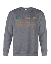Load image into Gallery viewer, Louisiana Girl Knows More Than She Says Funny T-Shirt Sweatshirt