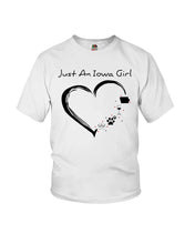 Load image into Gallery viewer, Just An Iowa Girl Youth Tee