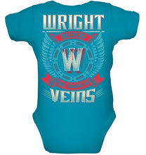 Load image into Gallery viewer, Wright Blood Runs Through Veins Black Quote Name T-Shirt Baby Onesie