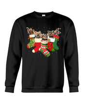 Load image into Gallery viewer, Yorkies In The Socks For Yorkie Lovers Christmas Gift Sweatshirt