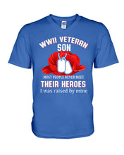 Load image into Gallery viewer, Wwii Veteran Gift For Veteran Dad Quote T-Shirt Guys V-Neck