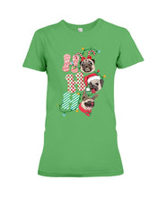 Load image into Gallery viewer, Pug Lover Christmas Hohoho Funny T-Shirt Ladies Tee