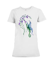 Load image into Gallery viewer, Dragon With Butterfly Wings Dragon Flowers Ladies Tee
