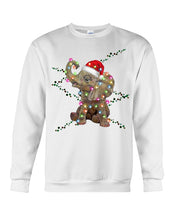 Load image into Gallery viewer, Elephant Color Light Christmas Gift Tee Sweatshirt