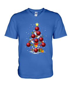 Bowling   Bowling Christmas Tree Christmas T-Shirt Guys V-Neck