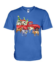 Load image into Gallery viewer, Merry Christmas In Town Cow Lovers Gift For Farmers Guys V-Neck