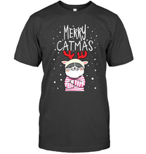 Load image into Gallery viewer, Funny Merry Catmas Christmas Gift Shirt Guys Tee