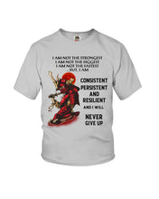 Load image into Gallery viewer, Samurai Consistent Persistent Resilient Quote T-Shirt Youth Tee