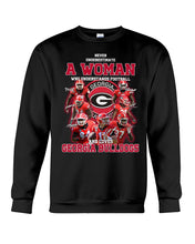 Load image into Gallery viewer, A Woman Loves Georgia Bulldogs Custom Tee Sweatshirt