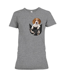 Beagle In The Pocket Funny T-Shirt Ladies Tee