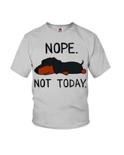 Load image into Gallery viewer, Nope Dachshund Not Today Youth Tee