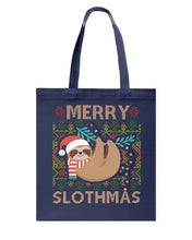 Load image into Gallery viewer, Merry Slothmas Christmas Gift For Kids Family Gift T-Shirt Basketweave Tote Bag