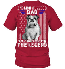 Load image into Gallery viewer, English Bulldog  - The Man - The Myth - The Legend Black T-Shirt Guys Tee
