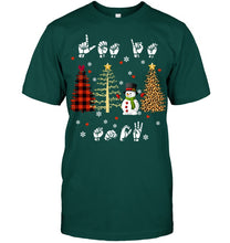 Load image into Gallery viewer, Let It Snow Christmas Snowman Asl Gift Tee Guys Tee