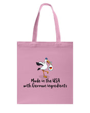 Load image into Gallery viewer, Made In The Usa With German Ingredients Tee Basketweave Tote Bag