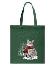 Load image into Gallery viewer, Cute Cat Christmas Gift For Cat Lovers Custom T-Shirt Basketweave Tote Bag