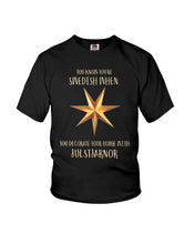 Load image into Gallery viewer, Christmas Star Swedish Julstarnor Black T-Shirt Youth Tee