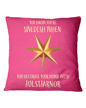 Load image into Gallery viewer, Christmas Star Swedish Julstarnor Black T-Shirt Pillow Cover