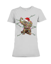 Load image into Gallery viewer, Elephant Color Light Christmas Gift Tee Ladies Tee