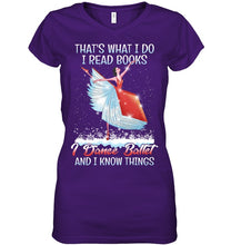 Load image into Gallery viewer, Girl Loves Reading Book And Dance Ballet Gift For Girls T-Shirt Ladies V-Neck