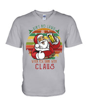 Load image into Gallery viewer, Santa Claus Beer Gift For Christmas Black T-Shirt Guys V-Neck