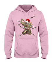 Load image into Gallery viewer, Elephant Color Light Christmas Gift Tee Hoodie