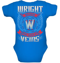 Load image into Gallery viewer, Wright Blood Runs Through Veins Black Quote Name T-Shirt Baby Onesie