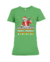 Load image into Gallery viewer, Merry Mixmas - Santa Claus Dj Funny Christmas Gift Ladies Tee